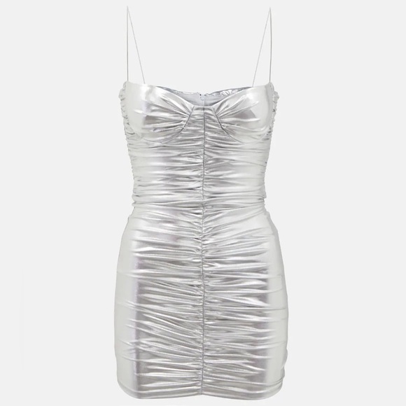 Alex Perry Corin Mini Dress Silver - Picture 2 of 4